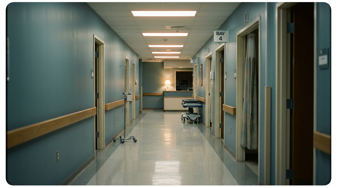 Hospital corridor at night